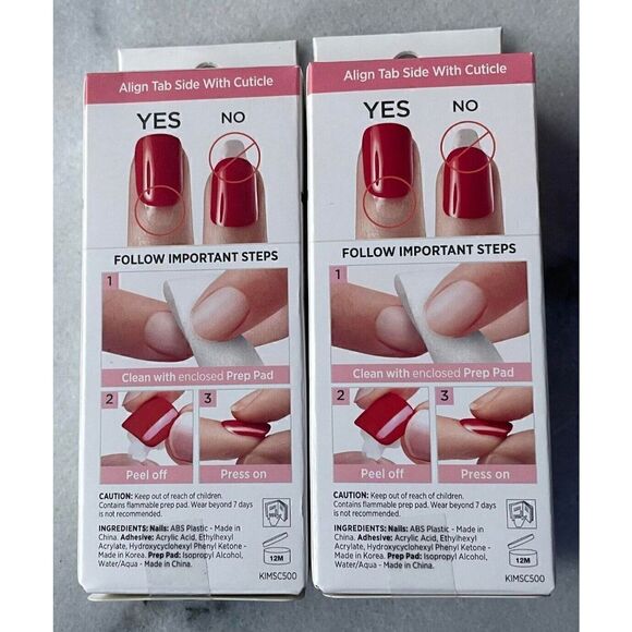 imPRESS Press On Manicure Short Length Nails IMO4M7 Knock Out Lot of 2 - Picture 2 of 2